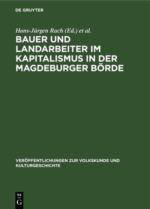 Cover image for book Bauer und Landarbeiter im Kapitalismus in der Magdeburger Börde