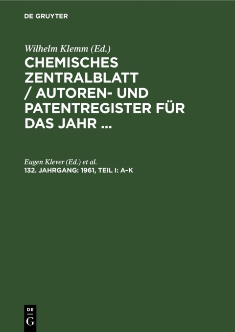 Cover image for book 1961, Teil I: A–K