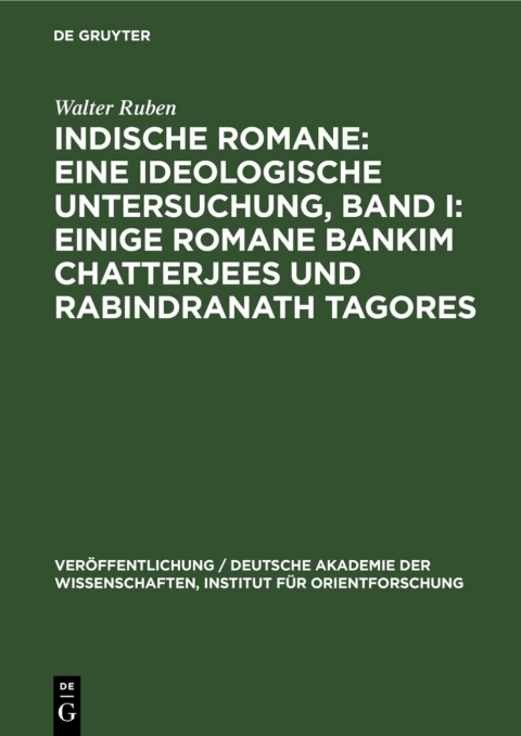 Cover image for book Einige Romane Bankim Chatterjees und Rabindranath Tagores