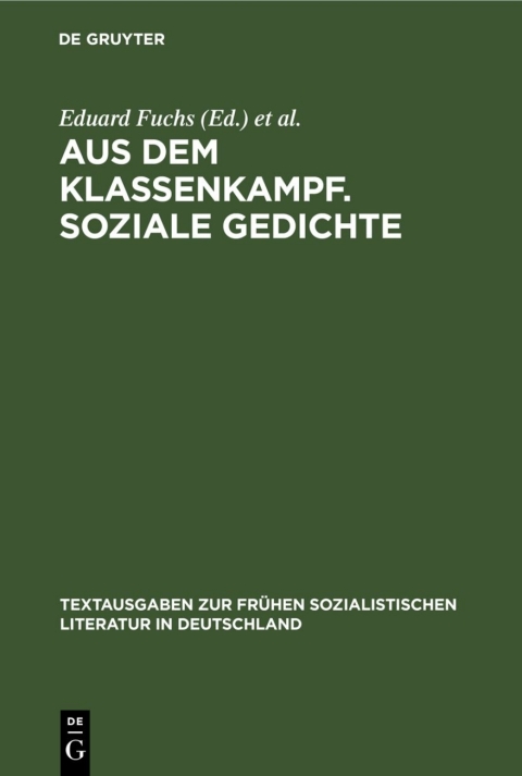 Cover image for book Aus dem Klassenkampf. Soziale Gedichte