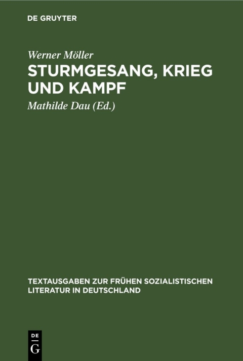 Cover image for book Sturmgesang, Krieg und Kampf