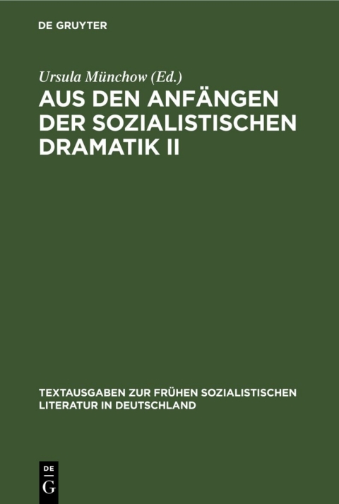 Cover image for book Aus den Anfängen der Sozialistischen Dramatik II