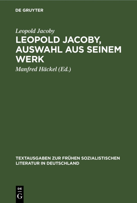 Cover image for book Leopold Jacoby, Auswahl aus seinem Werk