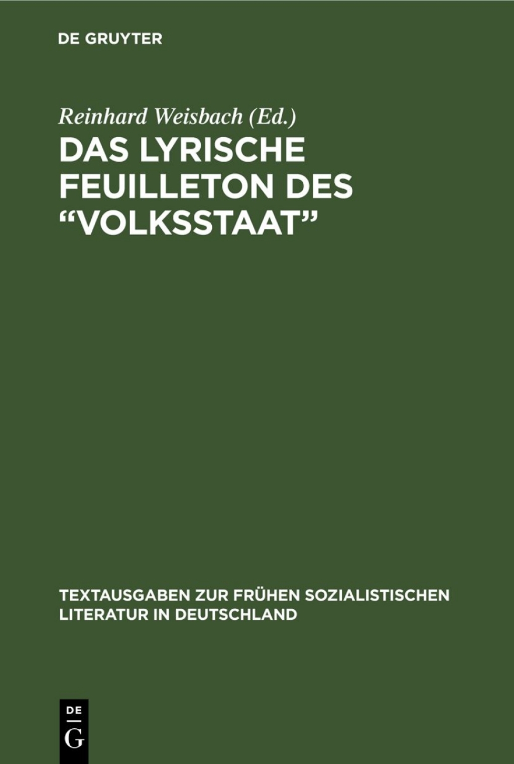 Page Fidelity Das Lyrische Feuilleton des „Volksstaat"; $148.73