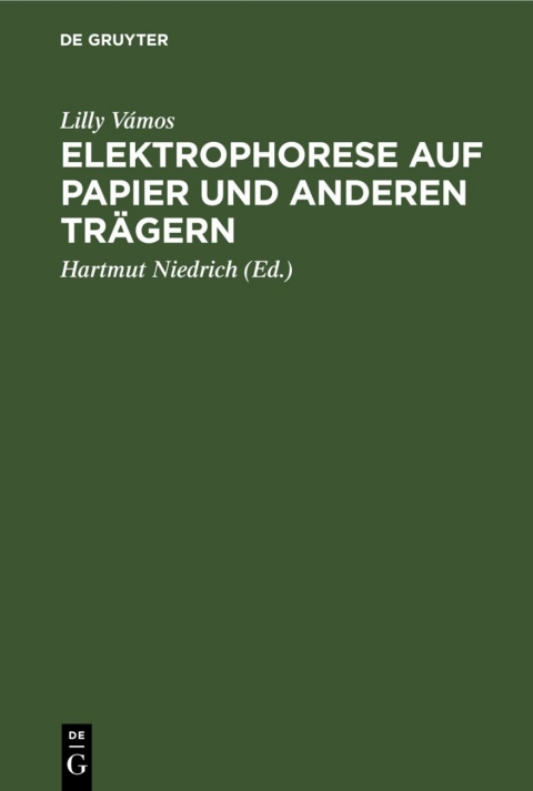 Cover image for book Elektrophorese auf Papier und anderen Trägern