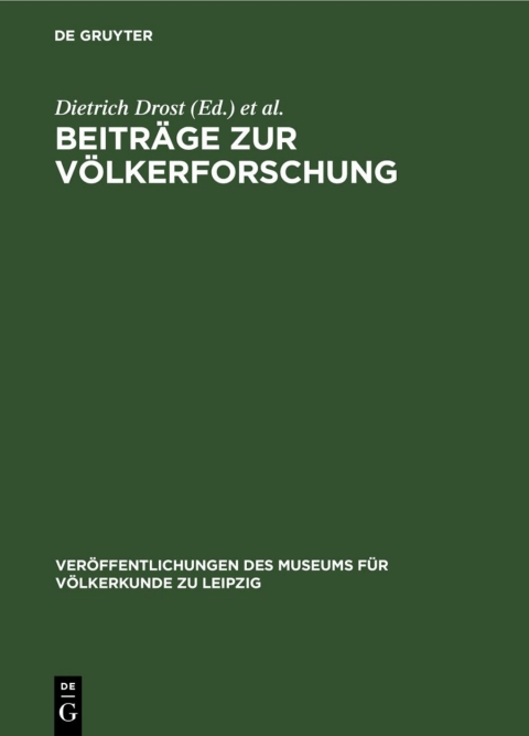 Cover image for book Beiträge zur Völkerforschung