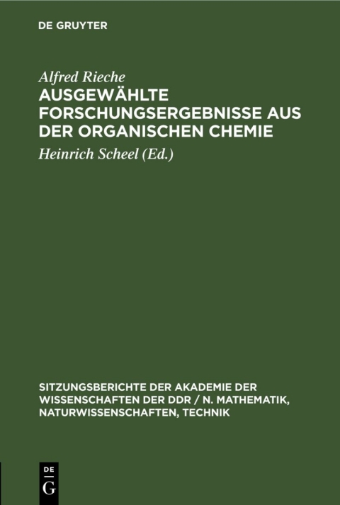 Cover image for book Ausgewählte Forschungsergebnisse aus der organischen Chemie
