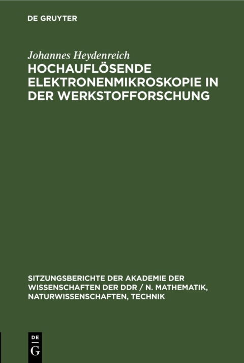 Cover image for book Hochauflösende Elektronenmikroskopie in der Werkstofforschung