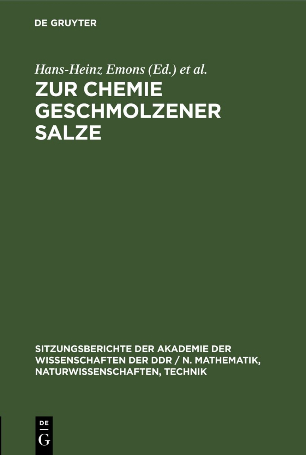 Page Fidelity Zur Chemie geschmolzener Salze; $148.73