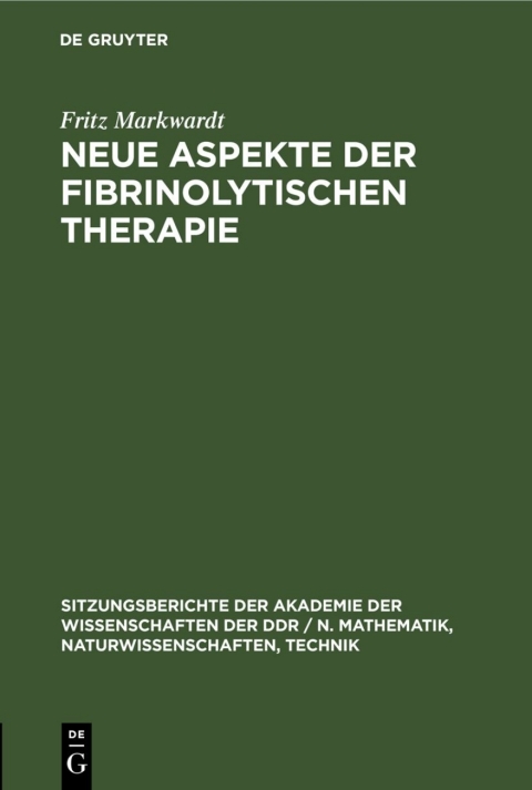 Cover image for book Neue Aspekte der fibrinolytischen Therapie