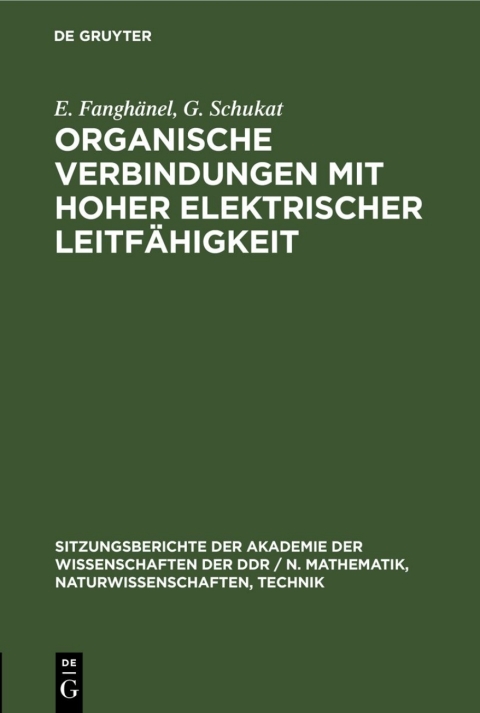 Cover image for book Organische Verbindungen mit hoher elektrischer Leitfähigkeit