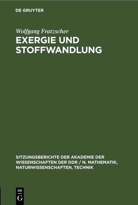 Cover image for book Exergie und Stoffwandlung