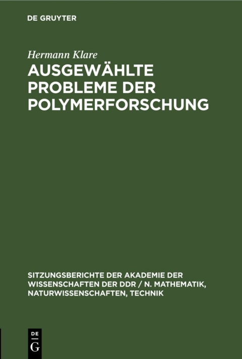 Cover image for book Ausgewählte Probleme der Polymerforschung