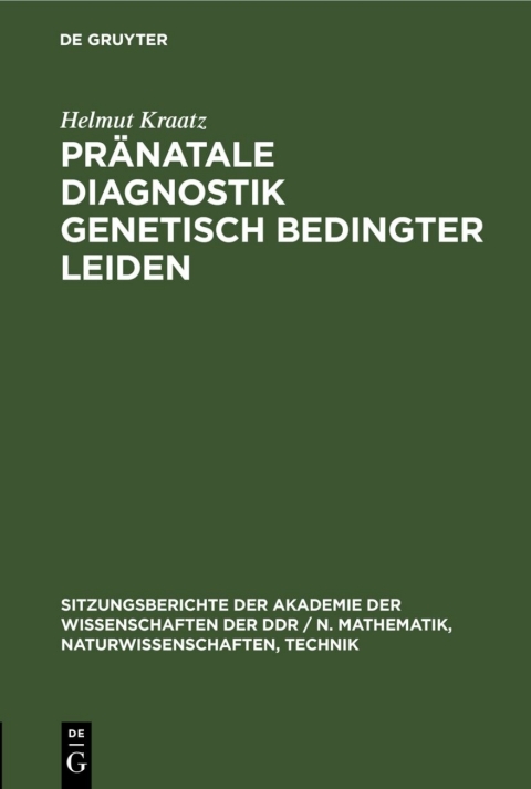 Cover image for book Pränatale Diagnostik genetisch bedingter Leiden