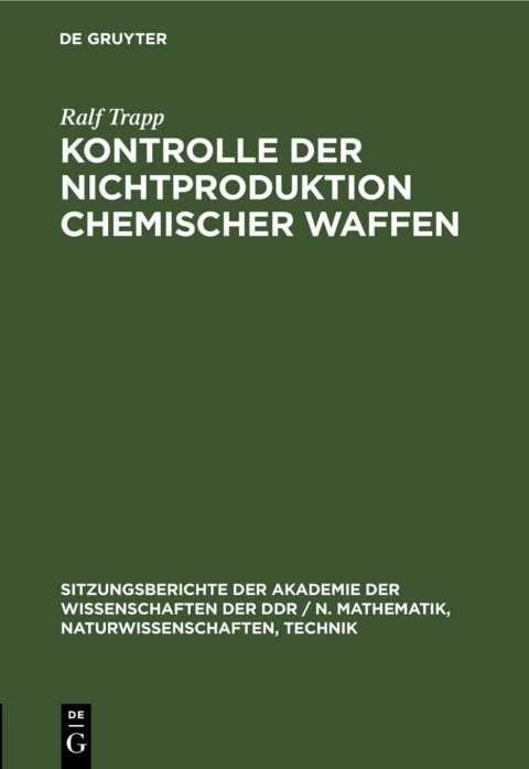 Cover image for book Kontrolle der Nichtproduktion chemischer Waffen