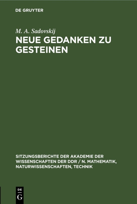 Cover image for book Neue Gedanken zu Gesteinen