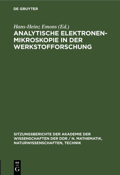 Cover image for book Analytische Elektronenmikroskopie in der Werkstofforschung