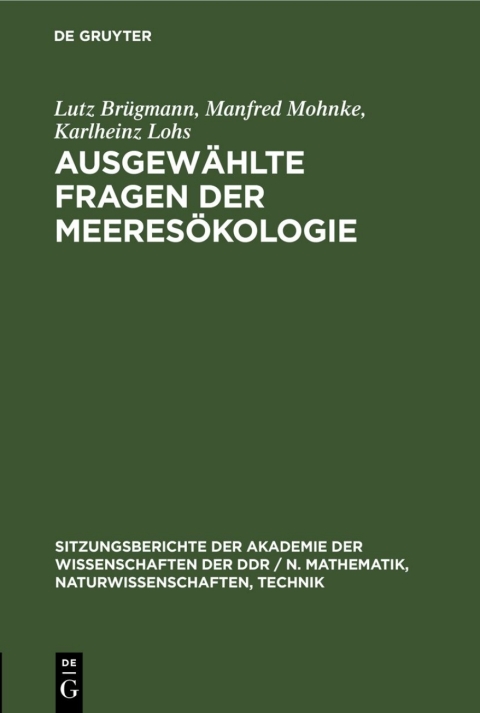 Cover image for book Ausgewählte Fragen der Meeresökologie