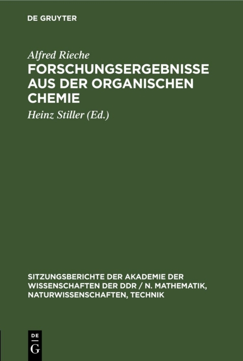 Cover image for book Forschungsergebnisse aus der organischen Chemie