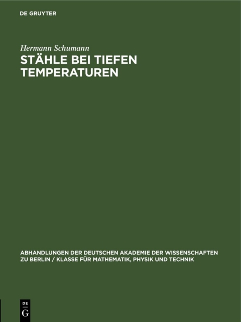 Cover image for book Stähle bei tiefen Temperaturen