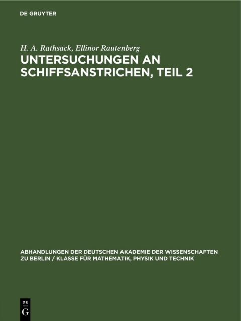 Cover image for book Untersuchungen an Schiffsanstrichen, Teil 2
