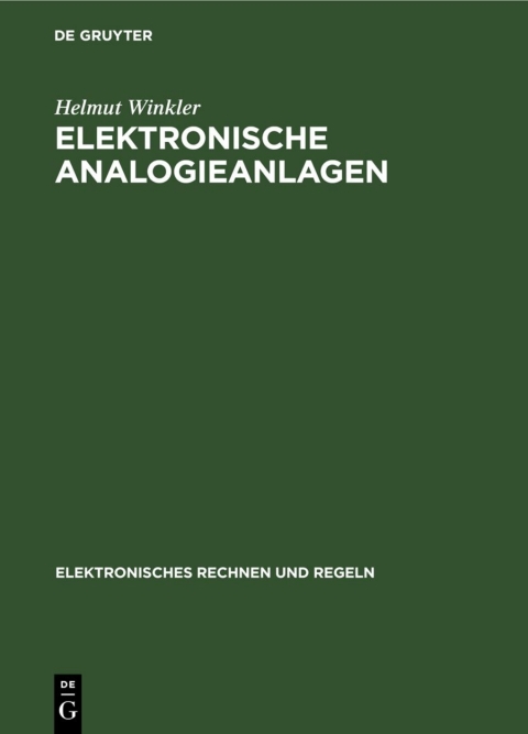 Cover image for book Elektronische Analogieanlagen
