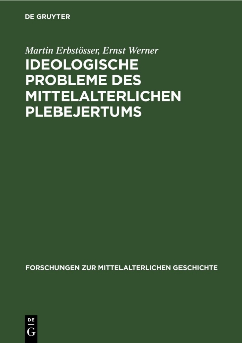 Cover image for book Ideologische Probleme des mittelalterlichen Plebejertums