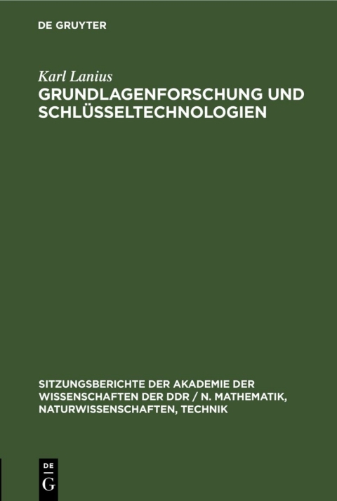 Cover image for book Grundlagenforschung und Schlüsseltechnologien