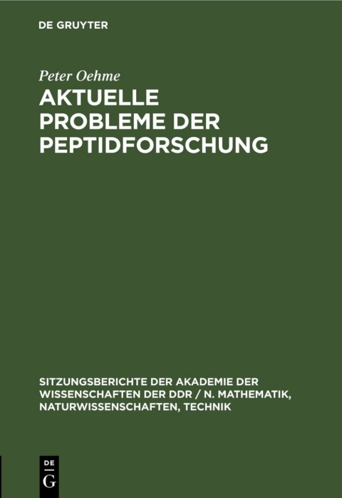 Cover image for book Aktuelle Probleme der Peptidforschung
