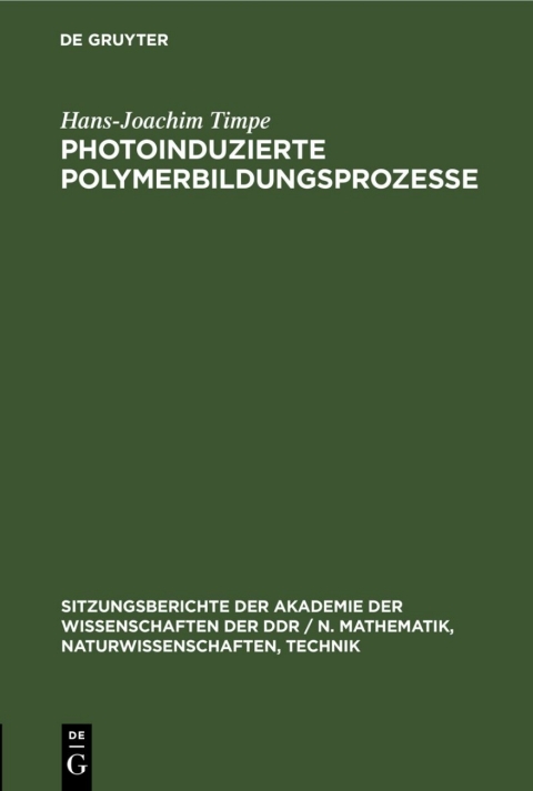 Cover image for book Photoinduzierte Polymerbildungsprozesse