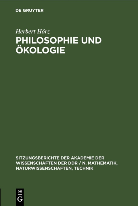 Cover image for book Philosophie und Ökologie
