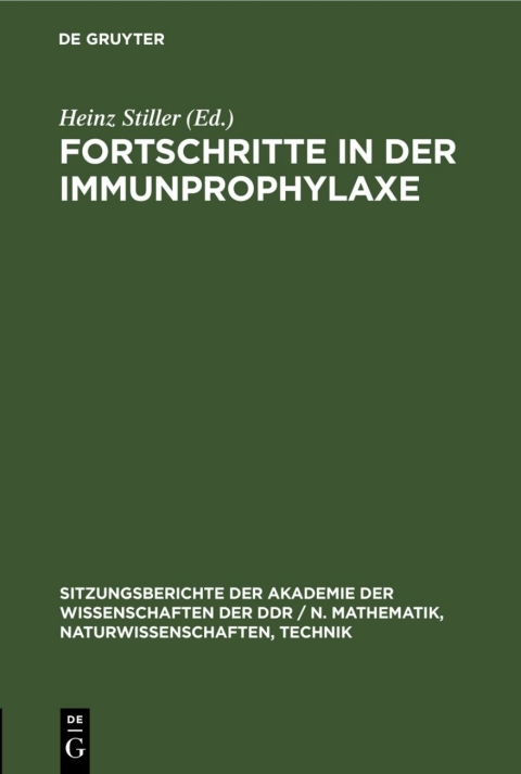 Cover image for book Fortschritte in der Immunprophylaxe