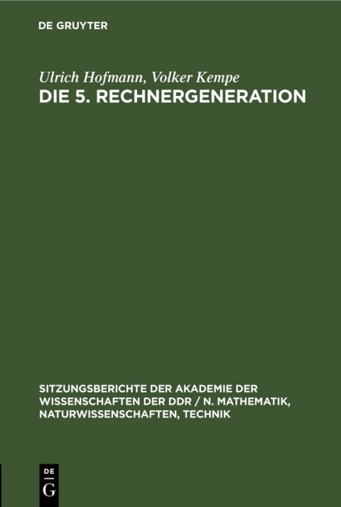 Cover image for book Die 5. Rechnergeneration