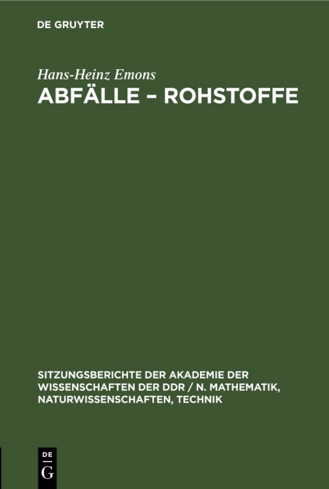 Cover image for book Abfälle – Rohstoffe