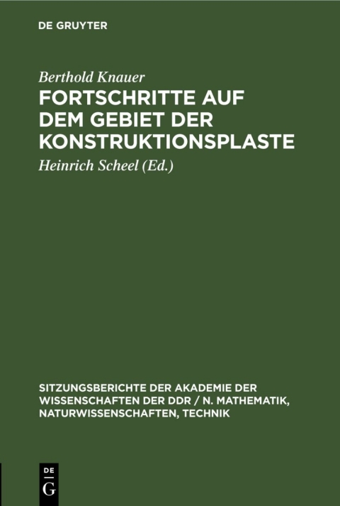 Cover image for book Fortschritte auf dem Gebiet der Konstruktionsplaste
