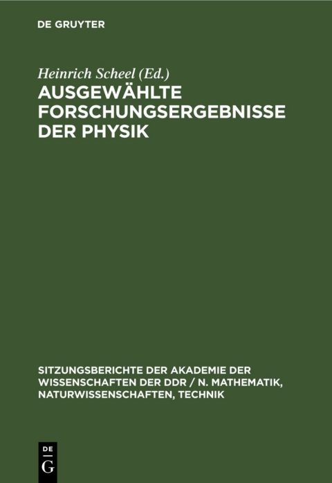 Cover image for book Ausgewählte Forschungsergebnisse der Physik