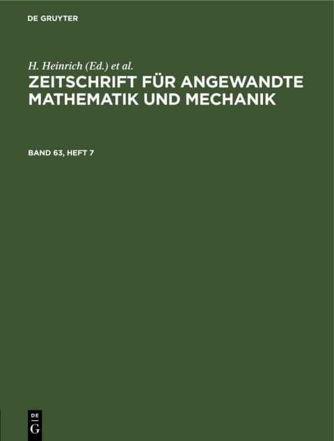 Cover image for book Zeitschrift für Angewandte Mathematik und Mechanik. Band 63, Heft 7