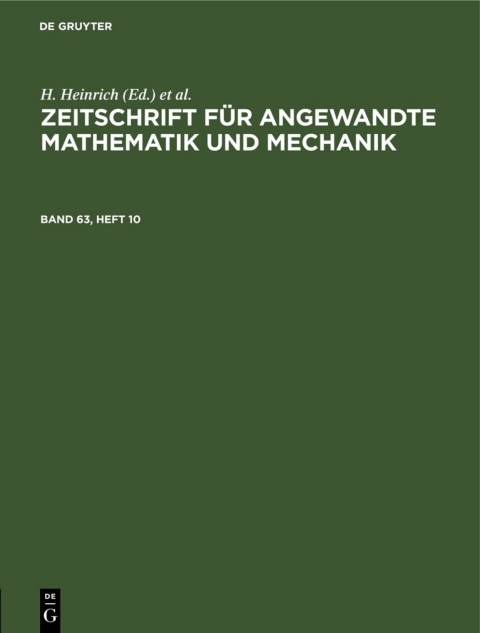 Cover image for book Zeitschrift für Angewandte Mathematik und Mechanik. Band 63, Heft 10