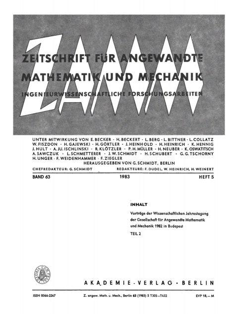 Cover image for book Zeitschrift für Angewandte Mathematik und Mechanik. Band 63, Heft 5