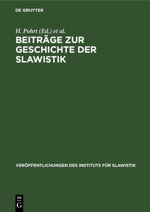 Cover image for book Beiträge zur Geschichte der Slawistik