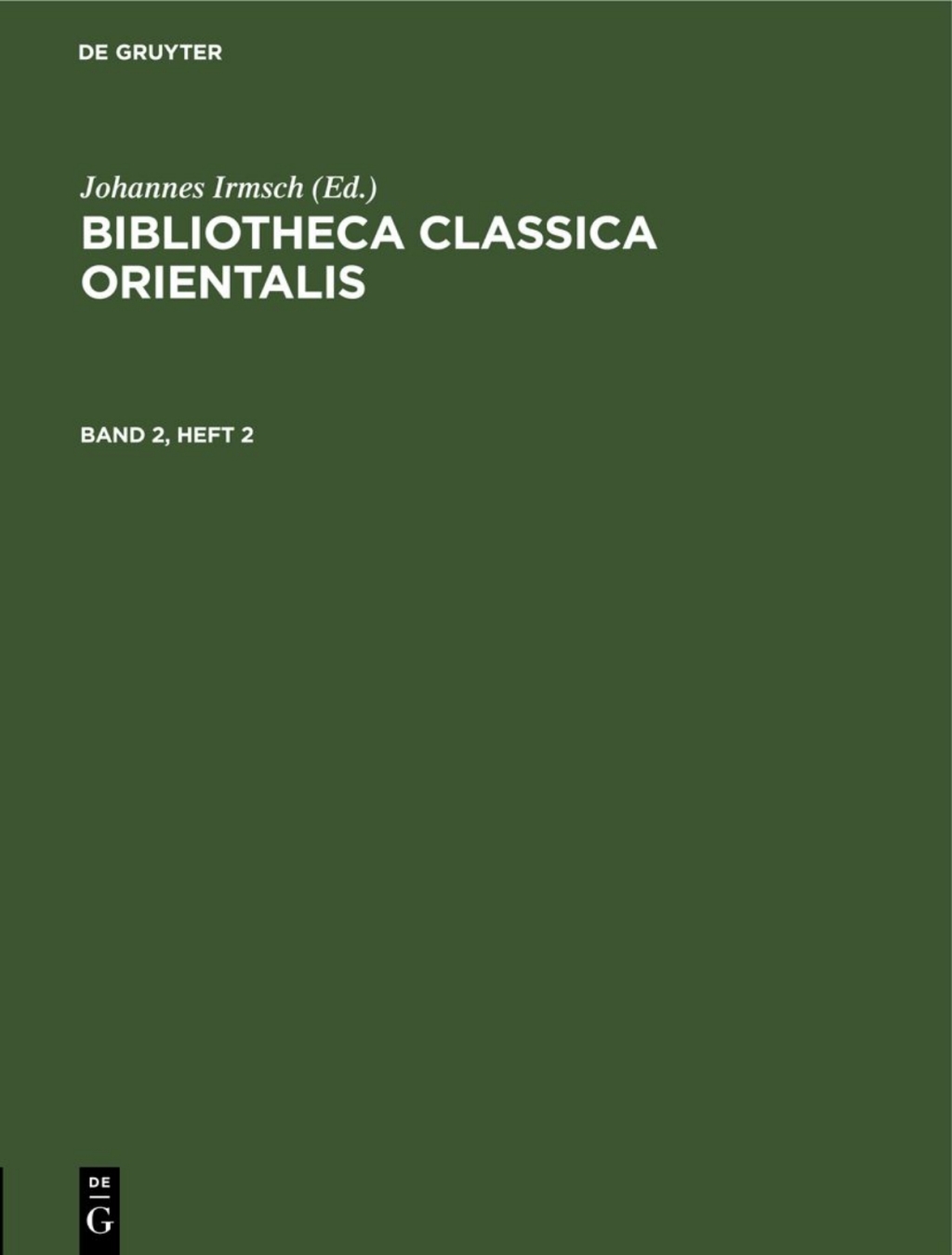 Page Fidelity Bibliotheca Classica Orientalis. Band 2, Heft 2; $148.73