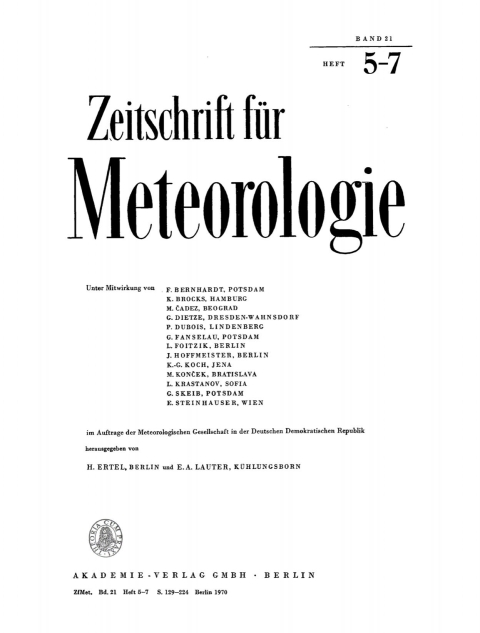Cover image for book Zeitschrift für Meteorologie. Band 21, Heft 5-7