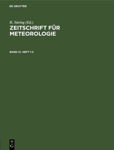 Cover image for book Zeitschrift für Meteorologie. Band 21, Heft 1-2