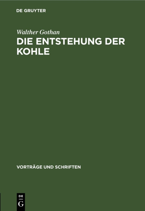 Cover image for book Die Entstehung der Kohle