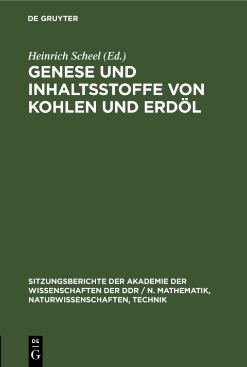 Cover image for book Genese und Inhaltsstoffe von Kohlen und Erdöl