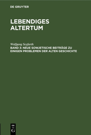 Neue sowjetische Beiträge zu einigen Problemen der alten Geschichte