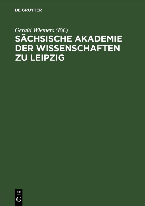 Cover image for book Sächsische Akademie der Wissenschaften zu Leipzig