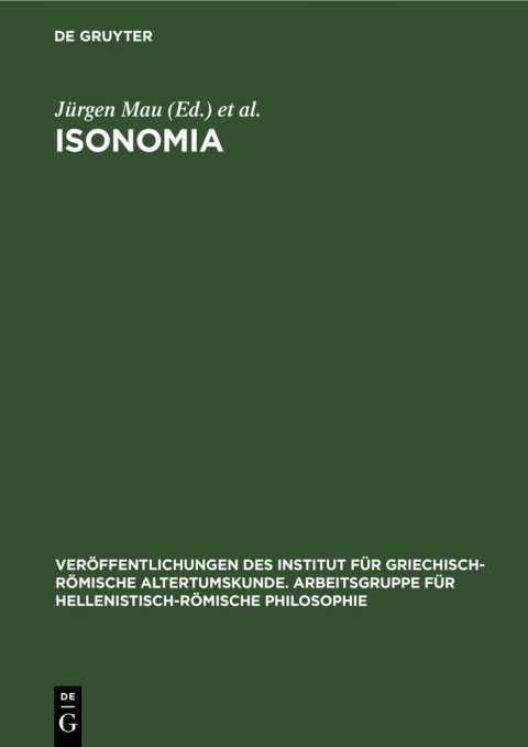 Cover image for book Isonomia