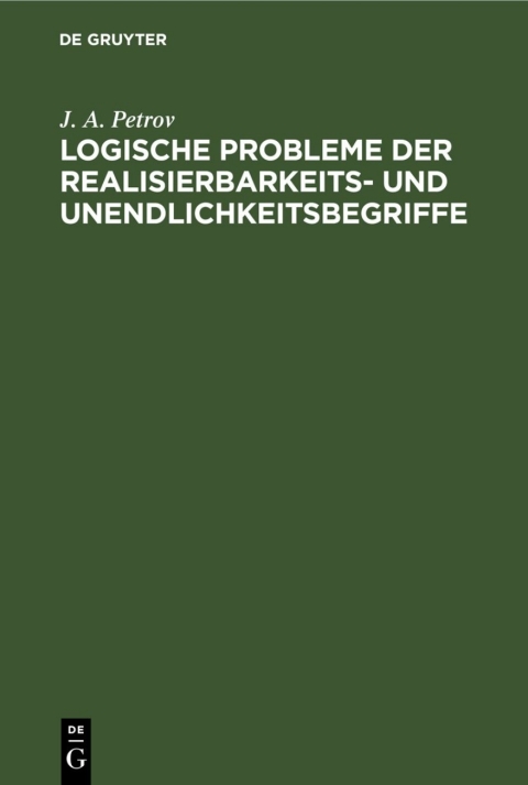Cover image for book Logische Probleme der Realisierbarkeits- und Unendlichkeitsbegriffe