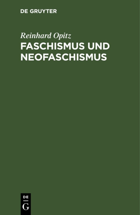 Cover image for book Faschismus und Neofaschismus